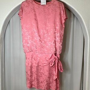 Pink Silk Drop-Waist Dress